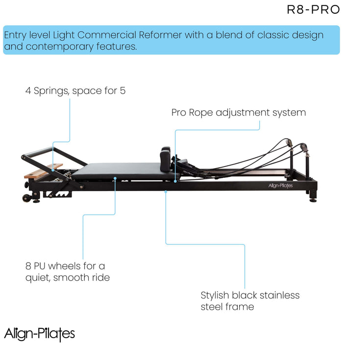 Align Pilates R8-Pro Pilates Reformer in White